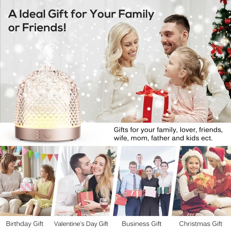 Арома дифузер Mohana Taj Mahal, кристален, златиста основа